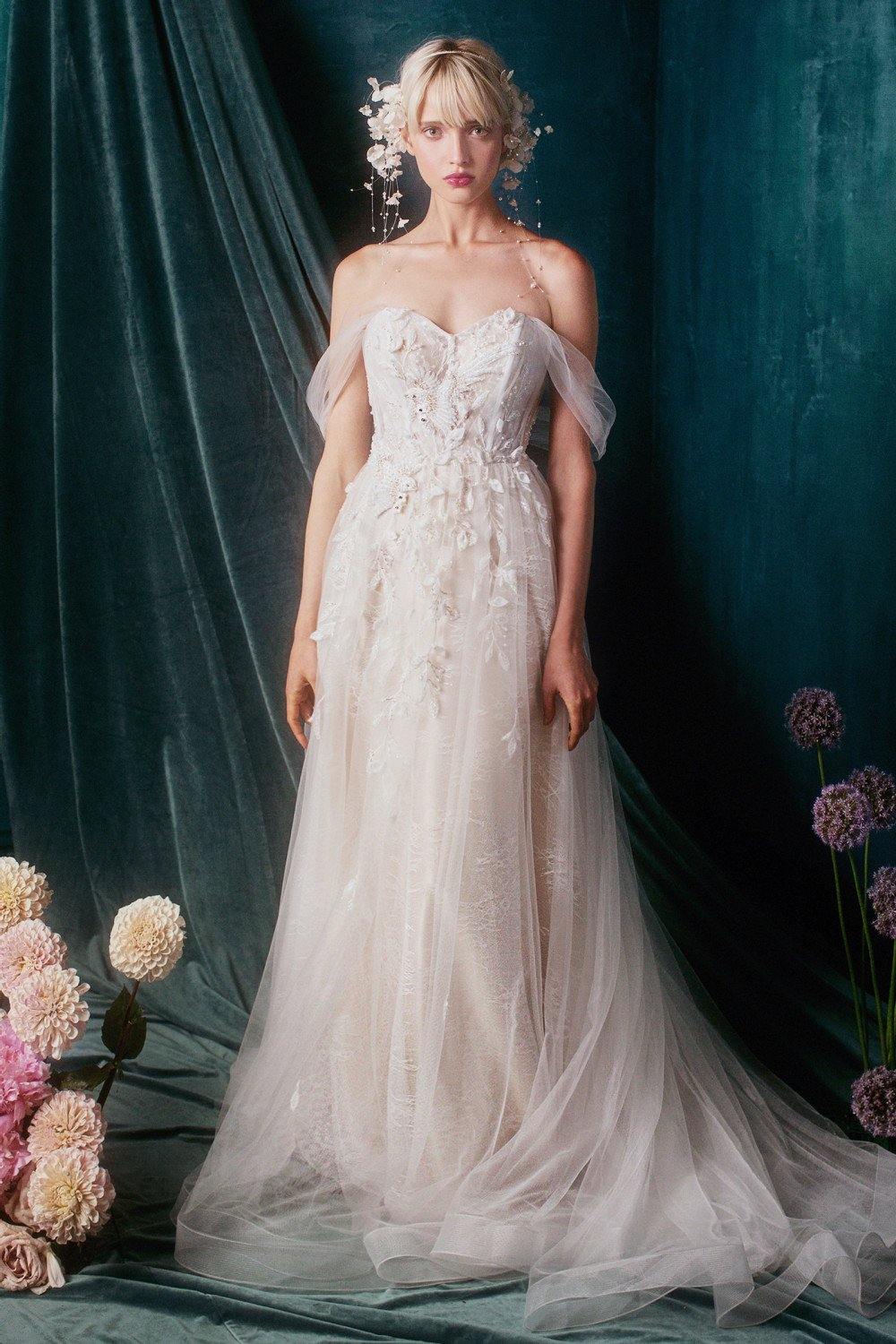 Long Off Shoulder Wedding Dress Bridal - Image 3