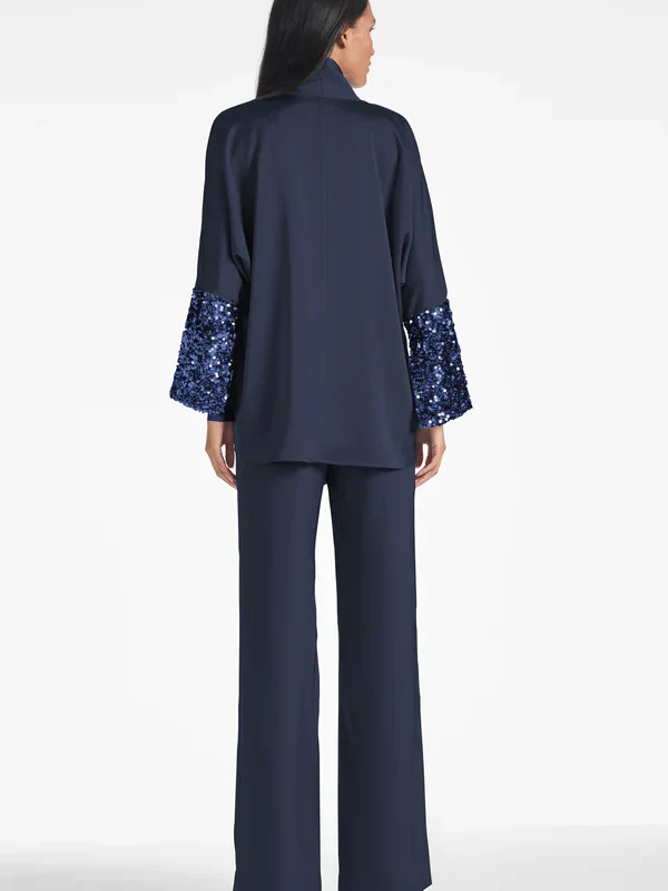 Long Sleeves Mother of the Bride Pantsuits with Sequin - Image 3