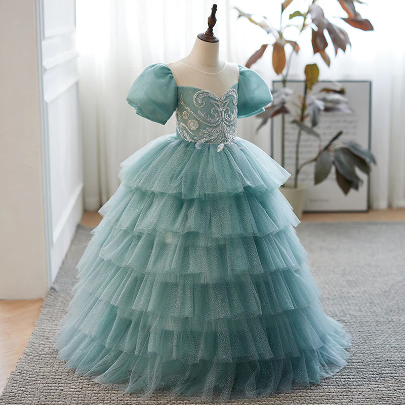 Flower Girls Dress Children Pageant Cake Dress Birthday Fluffy Formal Communion Dress - Image 2