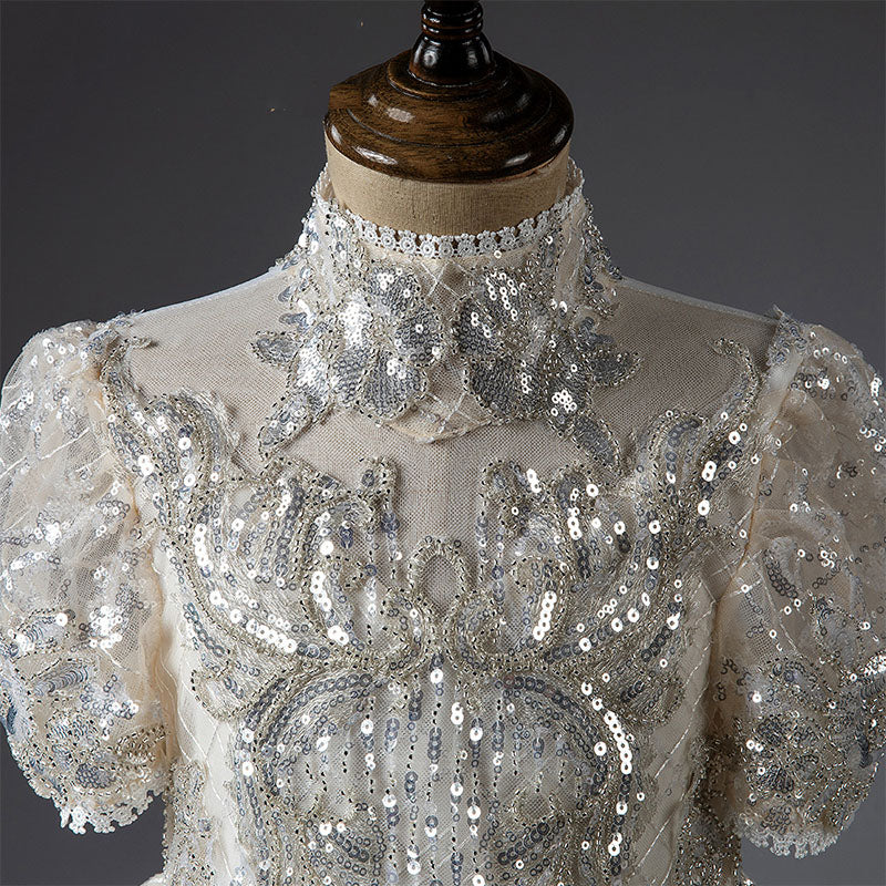 First Communion Dress Girls Pageant Dresses Baby Girl Luxurious Wedding Sequin Princess Dress - Image 3