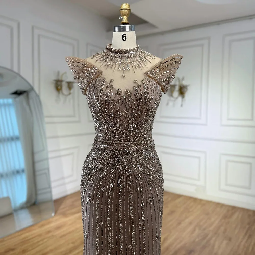 Luxury Caramel Mermaid Beaded Evening Dress LA73082 - Image 10