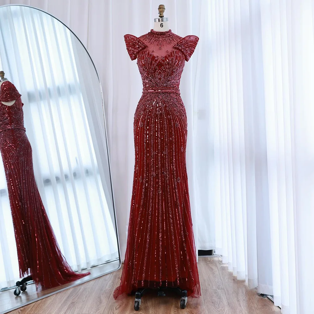 Luxury Caramel Mermaid Beaded Evening Dress LA73082 - Image 5
