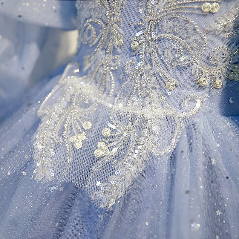 Toddler Girl Communion Dress Gril Luxury Birthday Pageant Sequins Princess Dress - Image 4