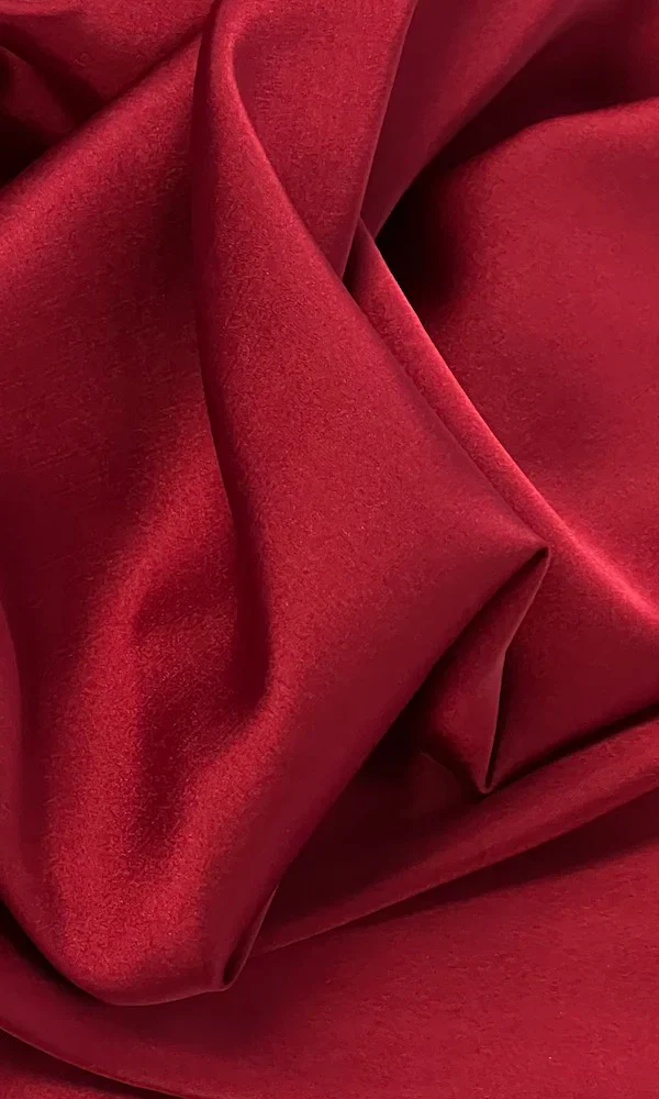Mermaid Deep Red Delilah draped neckline ball gown bottom with sweeping train - Image 3