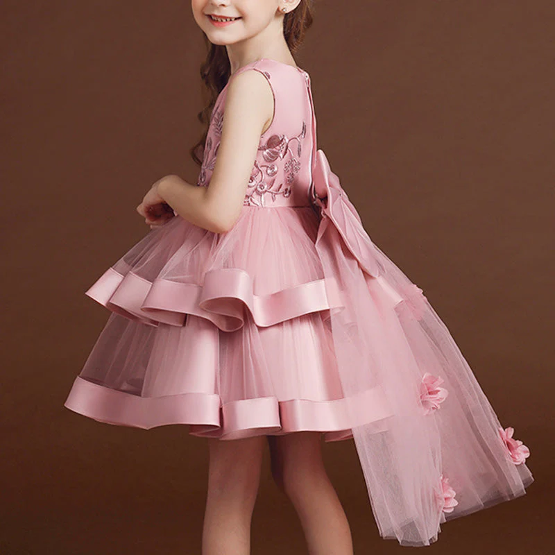 First Communion Dress Girls Pageant Dresses Baby Girl Summer Bow Puffy Ball Gowns Princess Dress - Image 3
