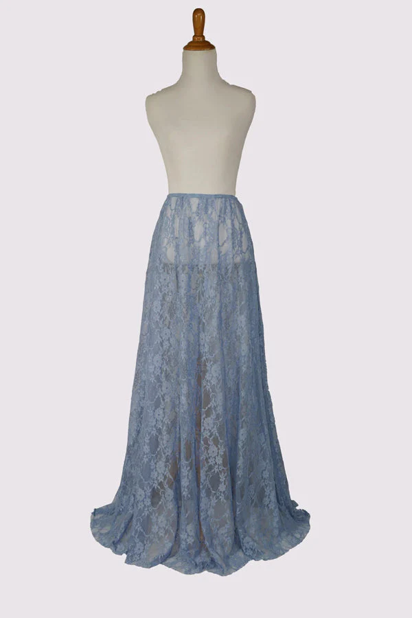 One Shoulder Lace Blue Bridesmaid Dress Party Dress - Image 7