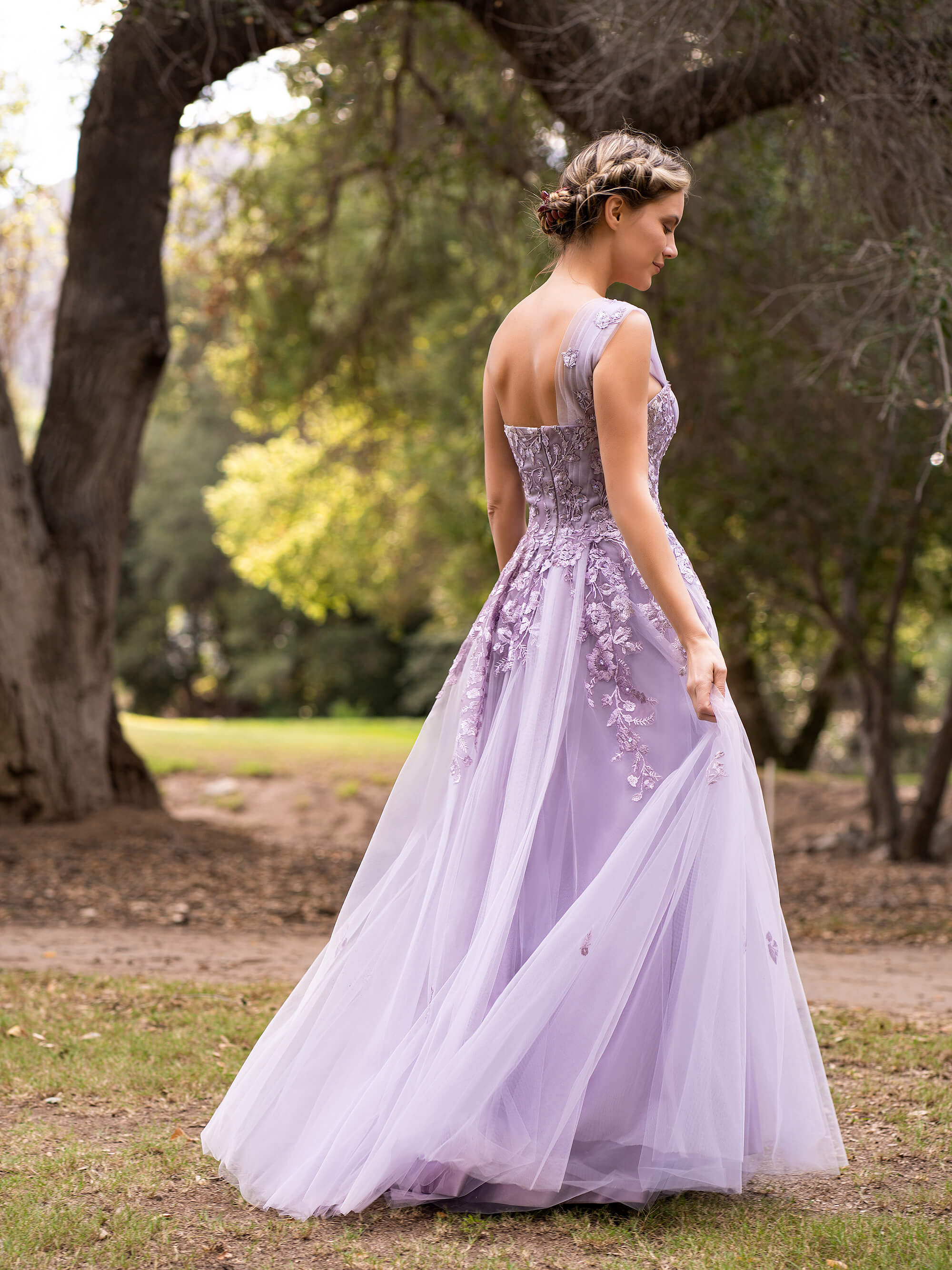 Sweet-Heart Tulle One Shoulder Floor Length Prom Dress - Image 2