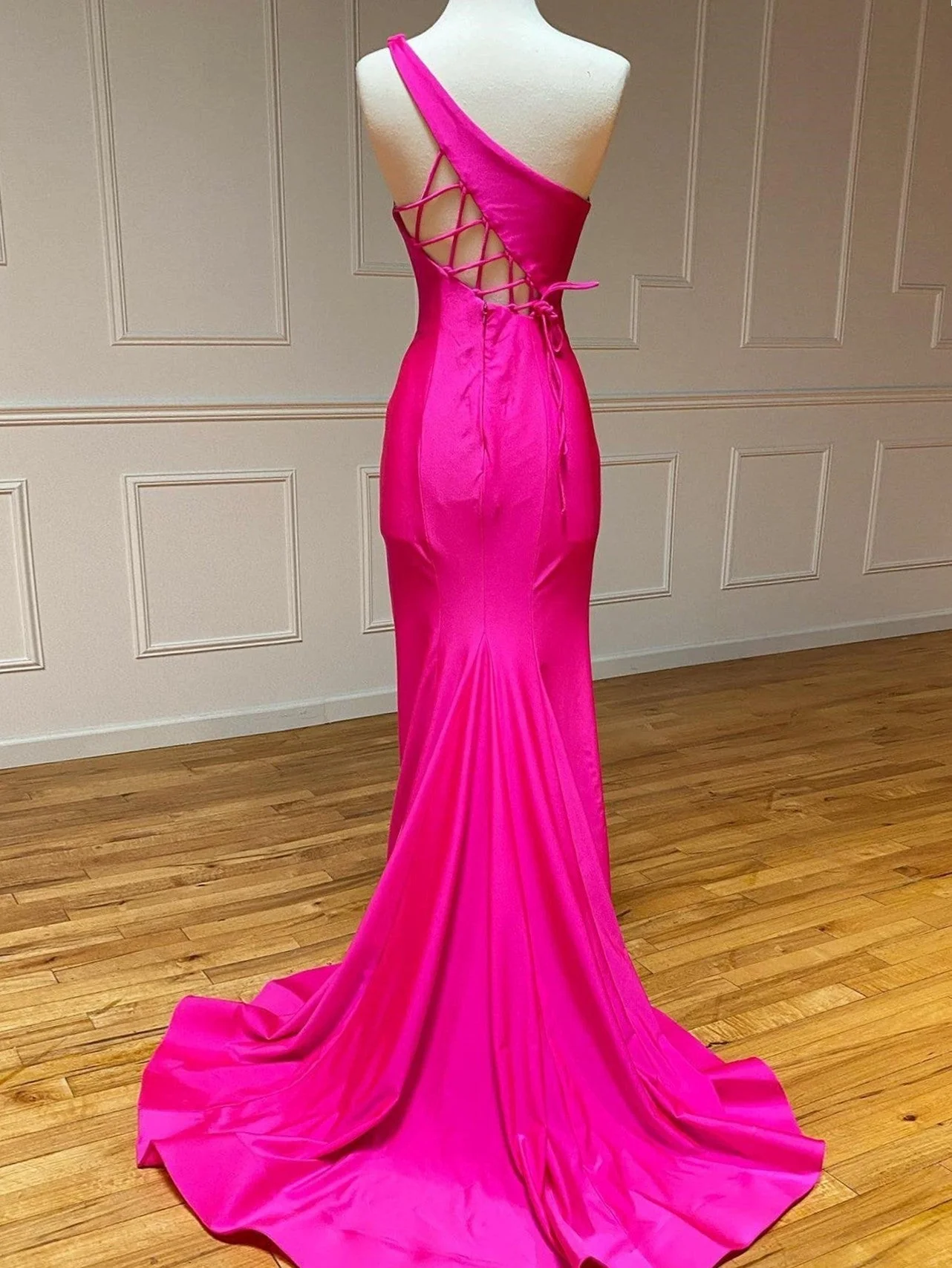 Mermaid One Shoulder Long Prom Dress - Image 2