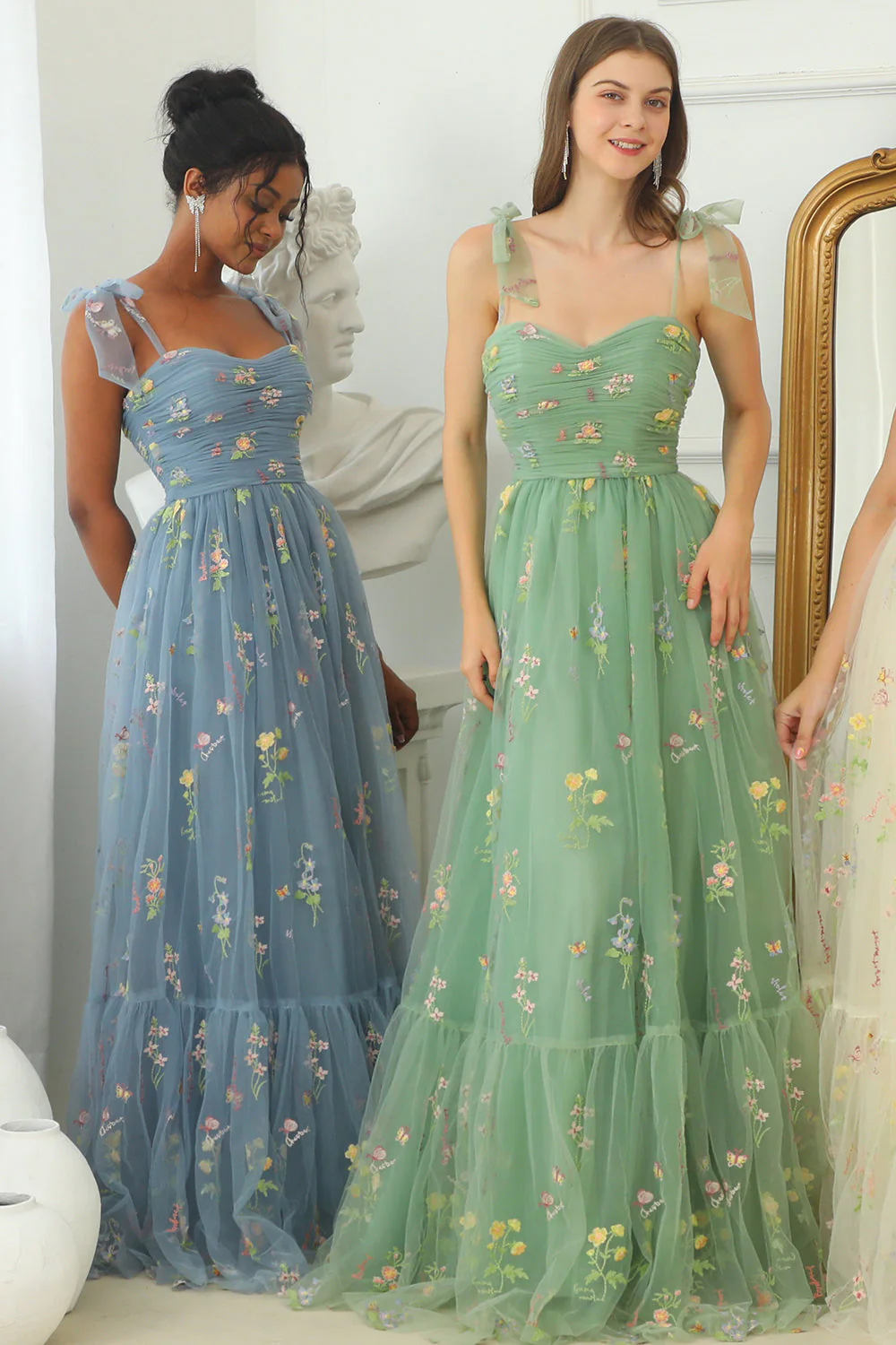 Plus Size Champagne Embroidery Long Prom Dress - Image 6