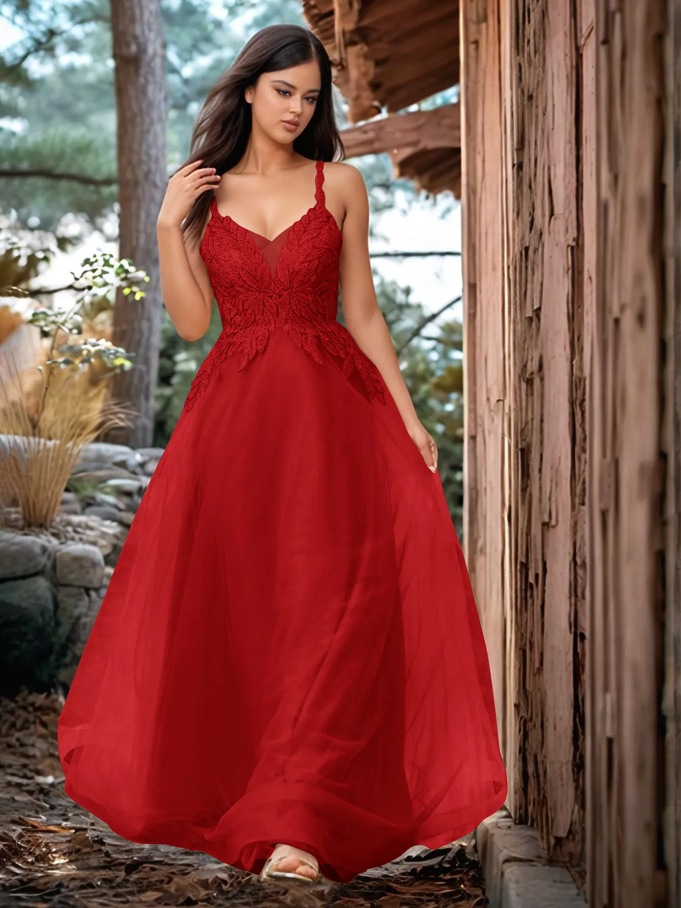 Pretty Hot Fix Sparkly Crystal Embroidery Prom Dress - Image 2
