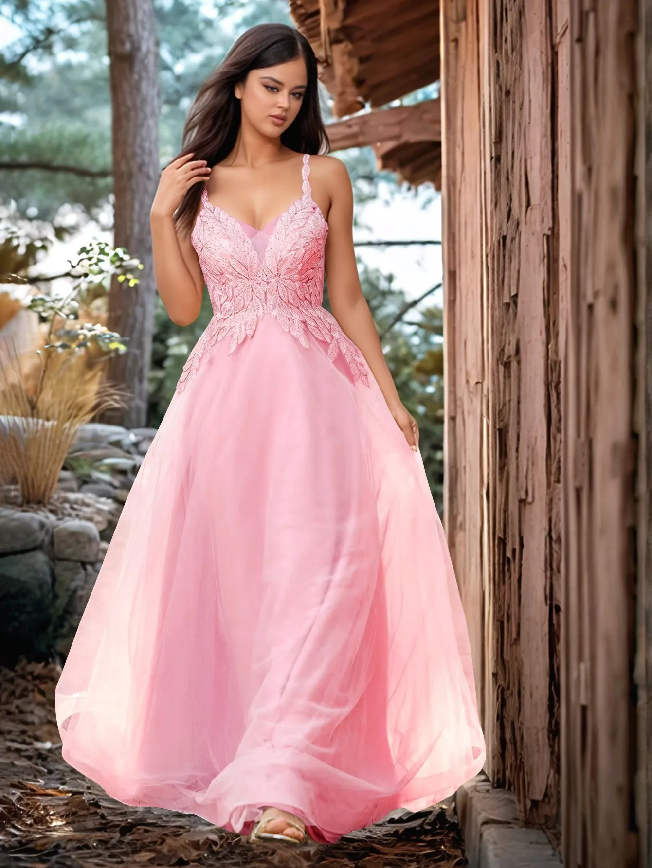 Pretty Hot Fix Sparkly Crystal Embroidery Prom Dress - Image 3