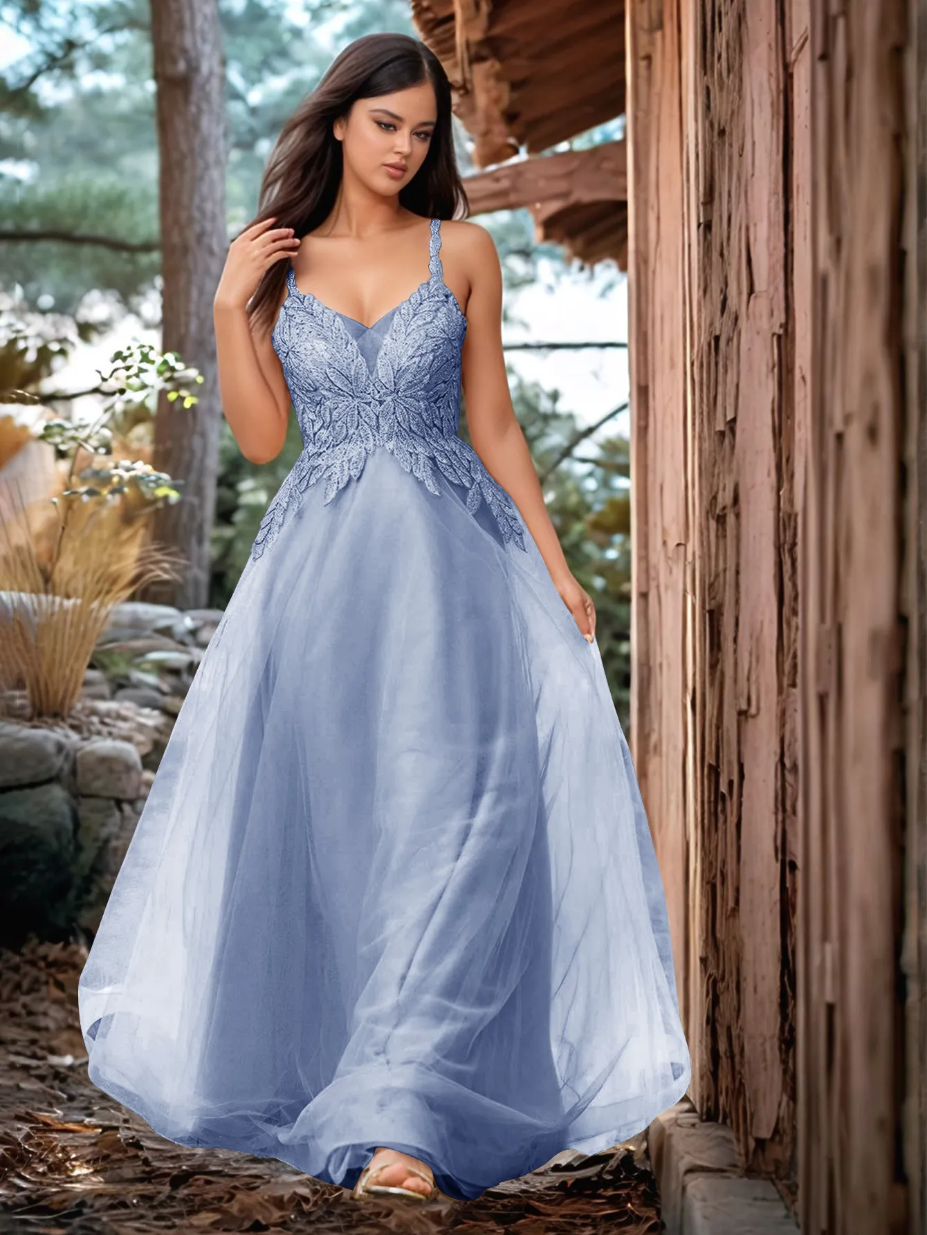 Pretty Hot Fix Sparkly Crystal Embroidery Prom Dress - Image 6