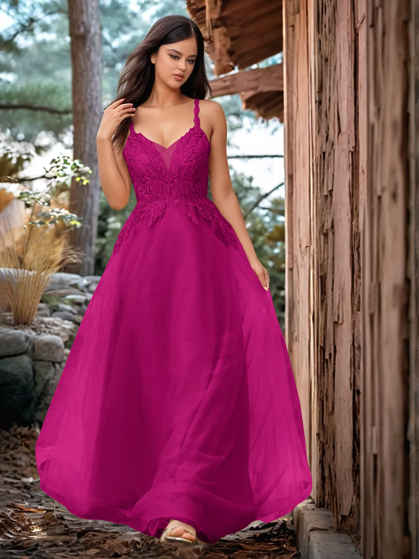 Pretty Hot Fix Sparkly Crystal Embroidery Prom Dress - Image 8