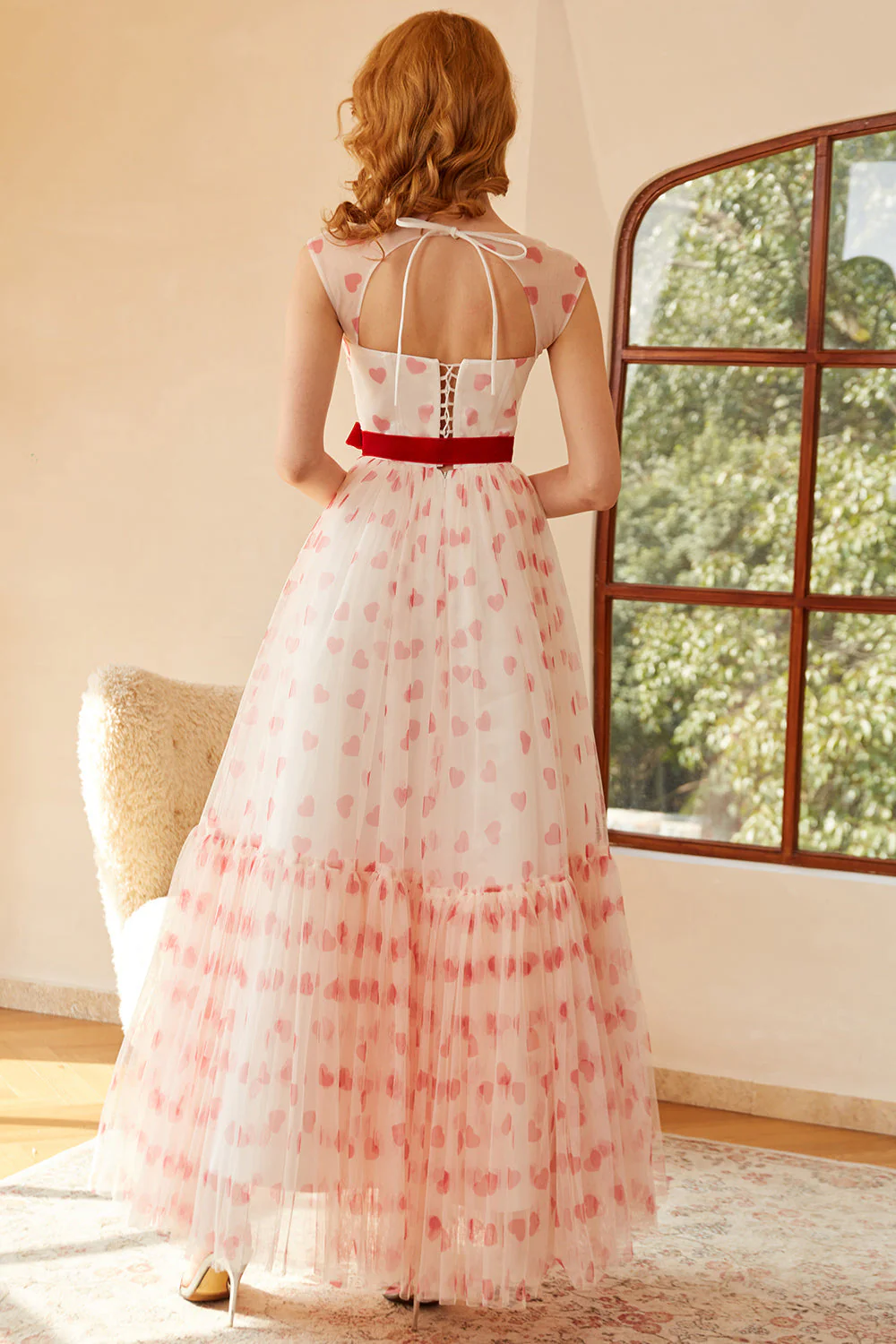 Princess A Line Sweetheart Long Prom Dress with Bowknot - Image 2