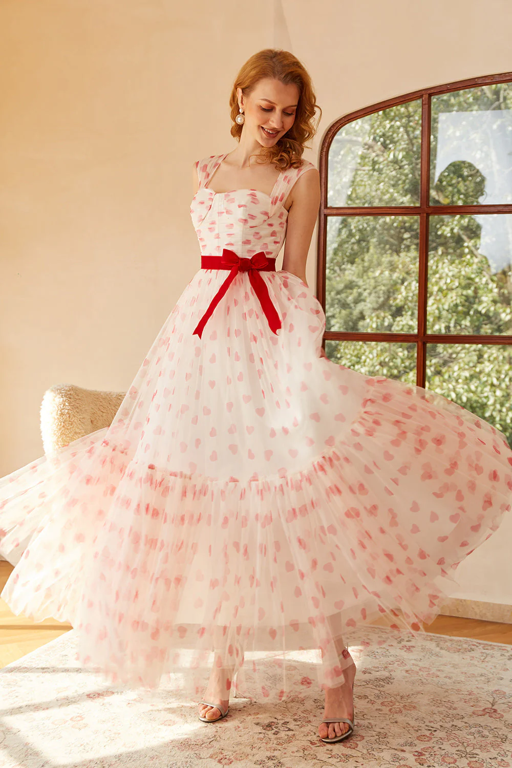 Princess A Line Sweetheart Long Prom Dress with Bowknot - Image 3