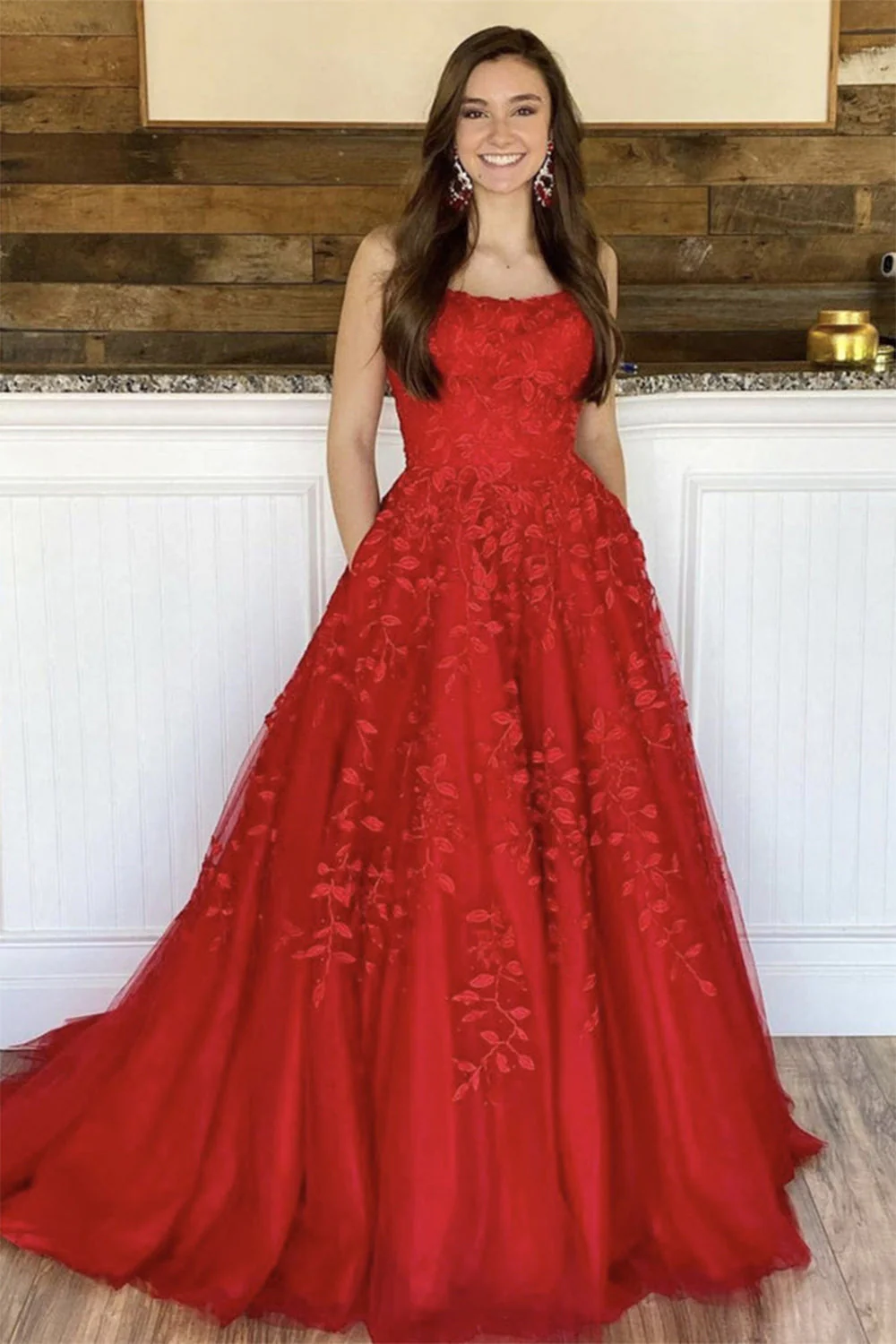 Princess Spaghetti Straps Prom Dress - Image 6