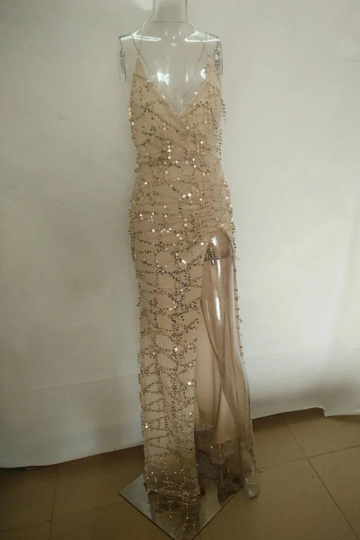 Sexy High Split Backless Evening Gown Prom Dress - Image 2