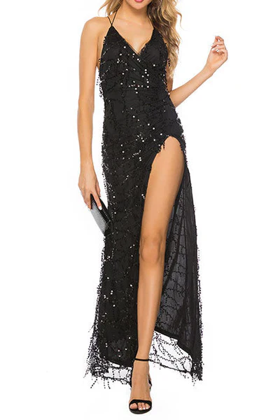 Sexy High Split Backless Evening Gown Prom Dress - Image 3