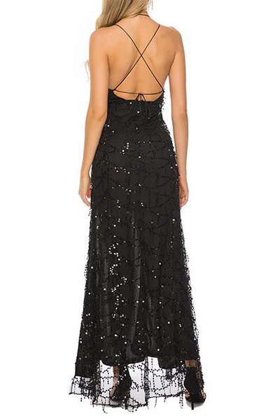 Sexy High Split Backless Evening Gown Prom Dress - Image 4