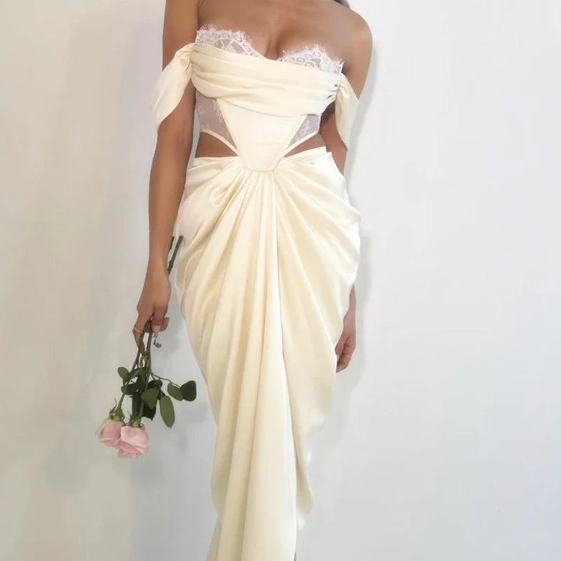 Sexy Mermaid Strapless Long Chiffon Prom Dress - Image 2
