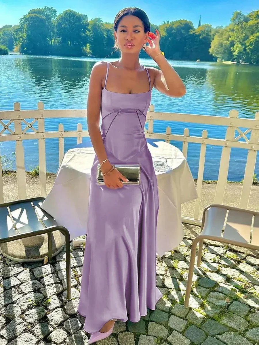Sexy Straps A-line Long Formal Dress Prom Dresses - Image 4