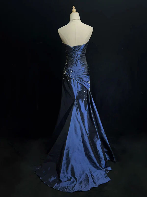 Sexy Sweetheart Sleeveless Mermaid Satin Long Prom Dresses For Party - Image 2