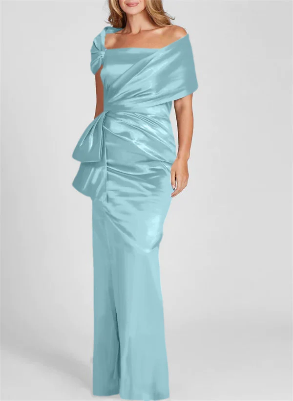 Sheath/Column Off-the-Shoulder Floor-Length Mother of the Bride Dresses - Image 35