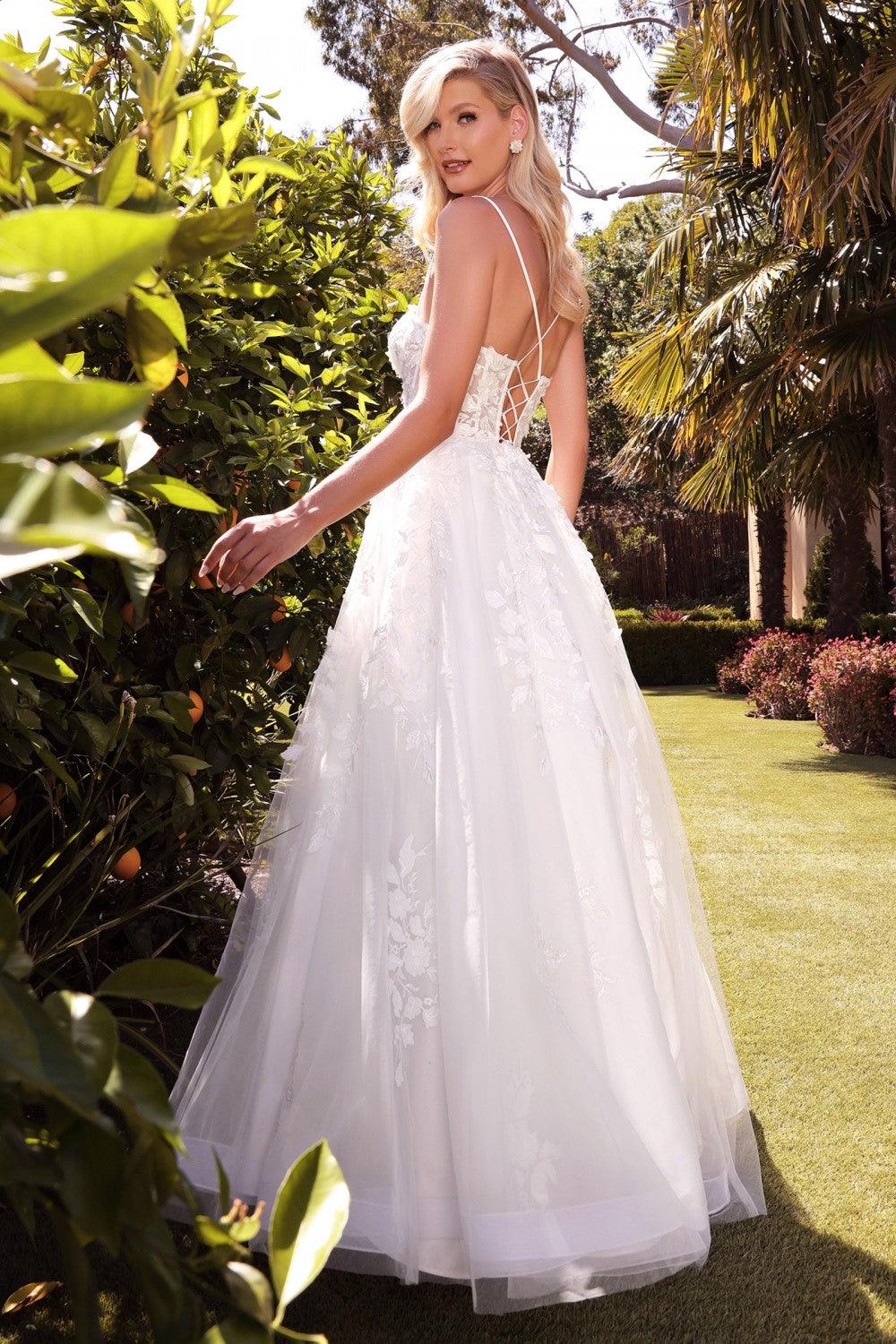 Spaghetti Strap Long Lace Wedding Gown - Image 2
