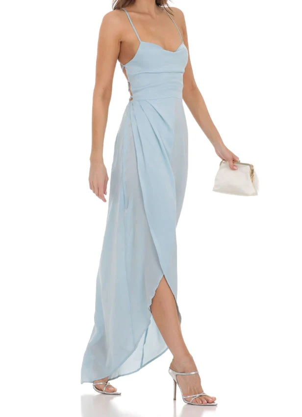 Spaghetti Straps Sleeveless Ankle-Length Tulle Party Dress - Image 2