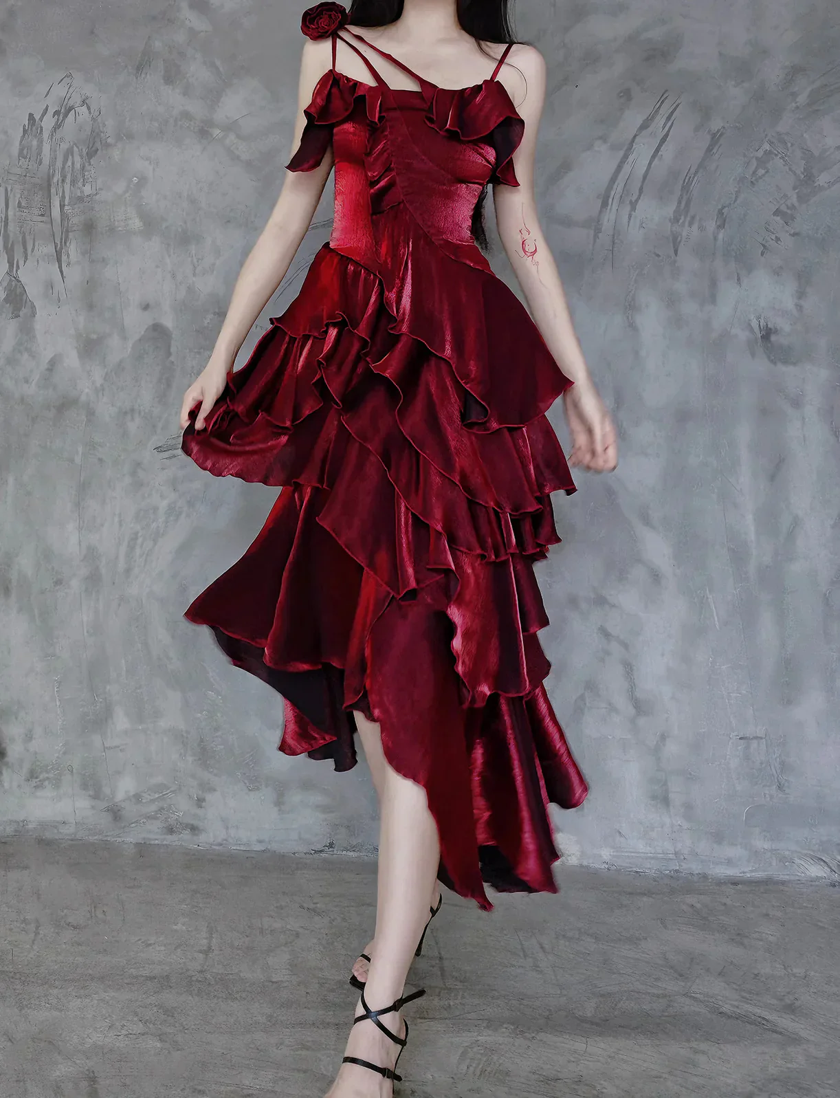 Sparkle Ruffle Prom Dresses Causal Birthday Dresses Dance Party Dress - Image 6