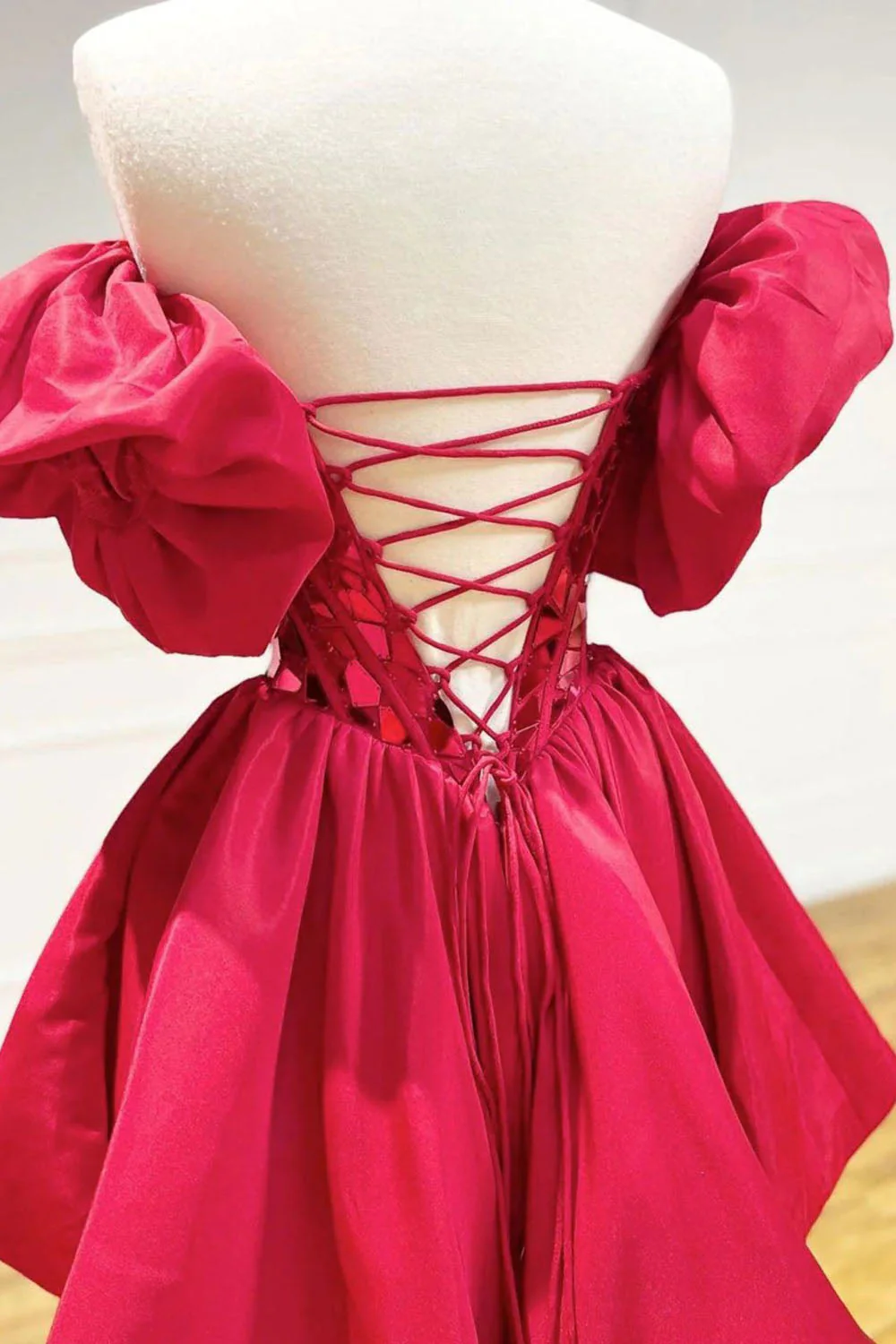 A Line Off the Shoulder Short Homecoming Dress - Image 3
