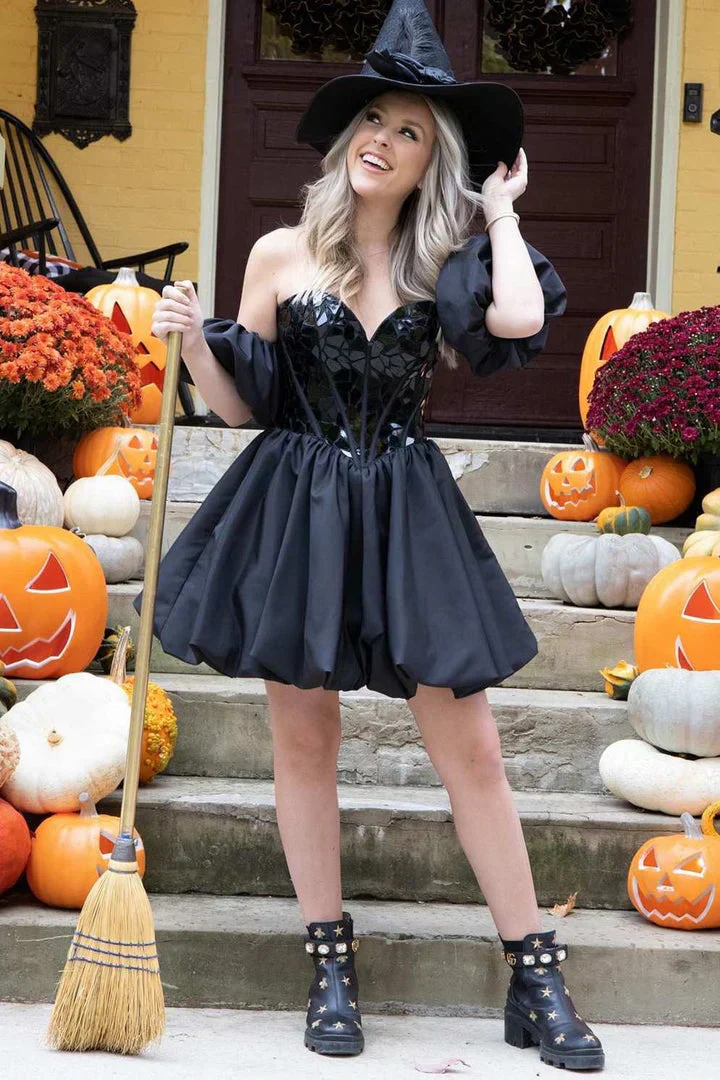 A Line Off the Shoulder Short Homecoming Dress - Image 7