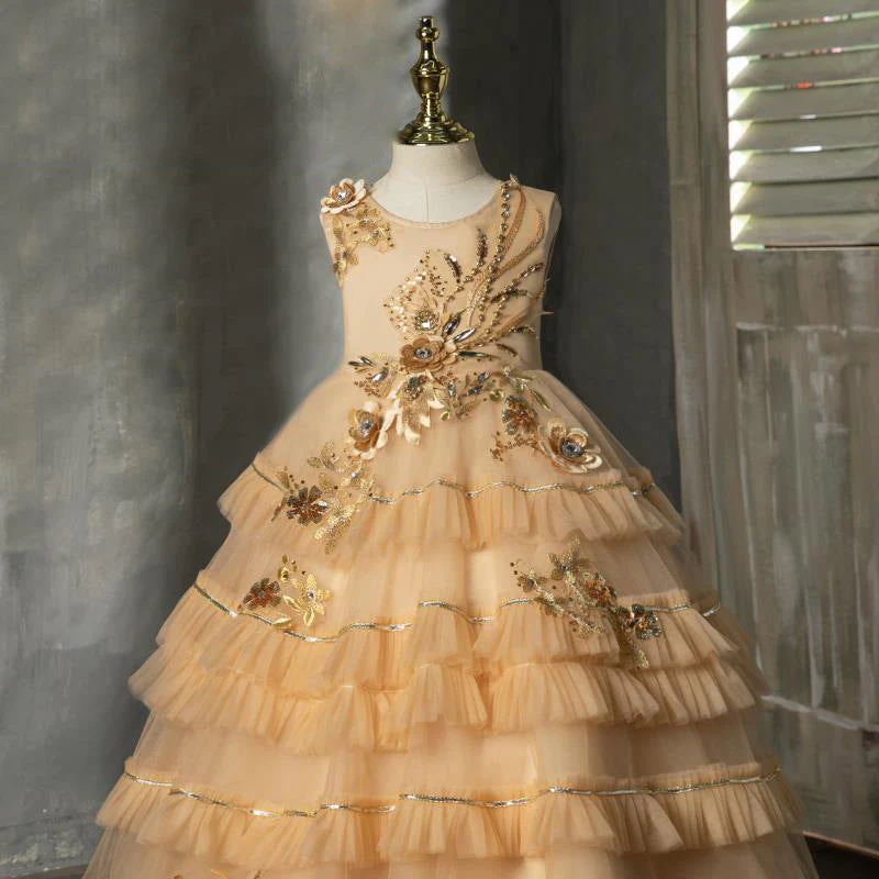 Toddler Ball Gowns Flower Girl Communion Dress Sequin Embroidery Birthday Princess Dress - Image 4