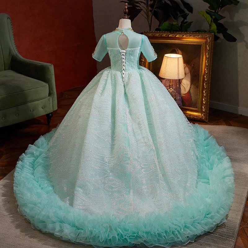 Flower Girl Dress Little Girl Fluffy Princess Dress Communion Pageant Dress - Image 4