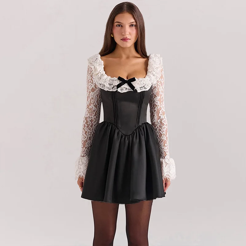 Waist Wrap Pleated A-line Vacation Dress - Image 3
